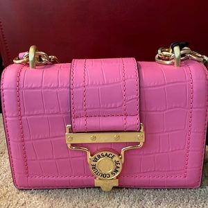 Versace Jeans Couture Pink Croc Embossed
